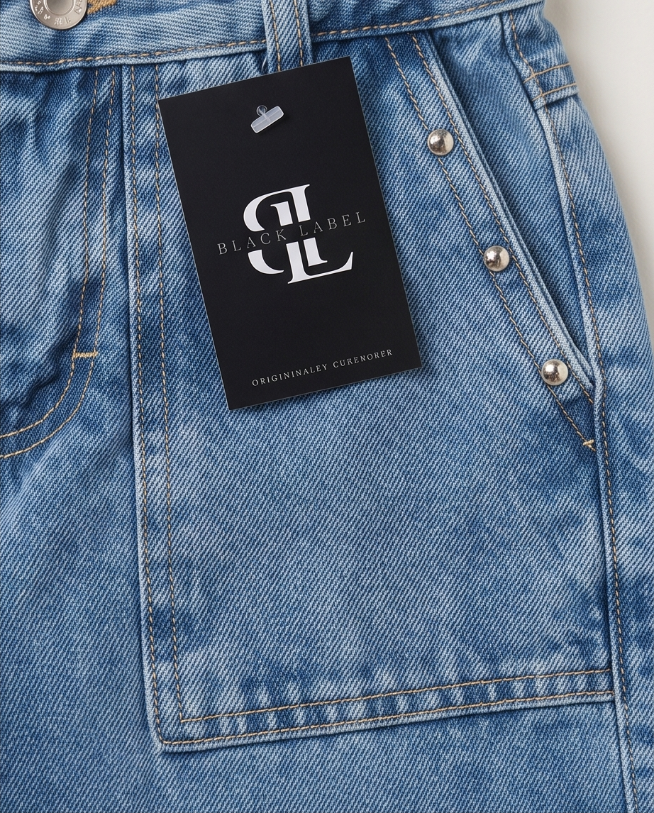 Jean celeste con tachas para niña