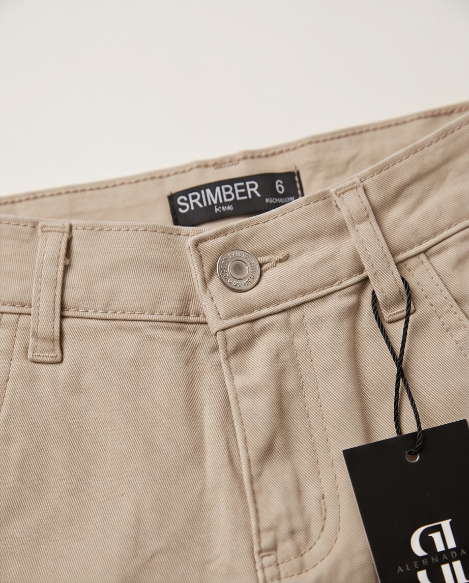 Pantalón corte chino beige