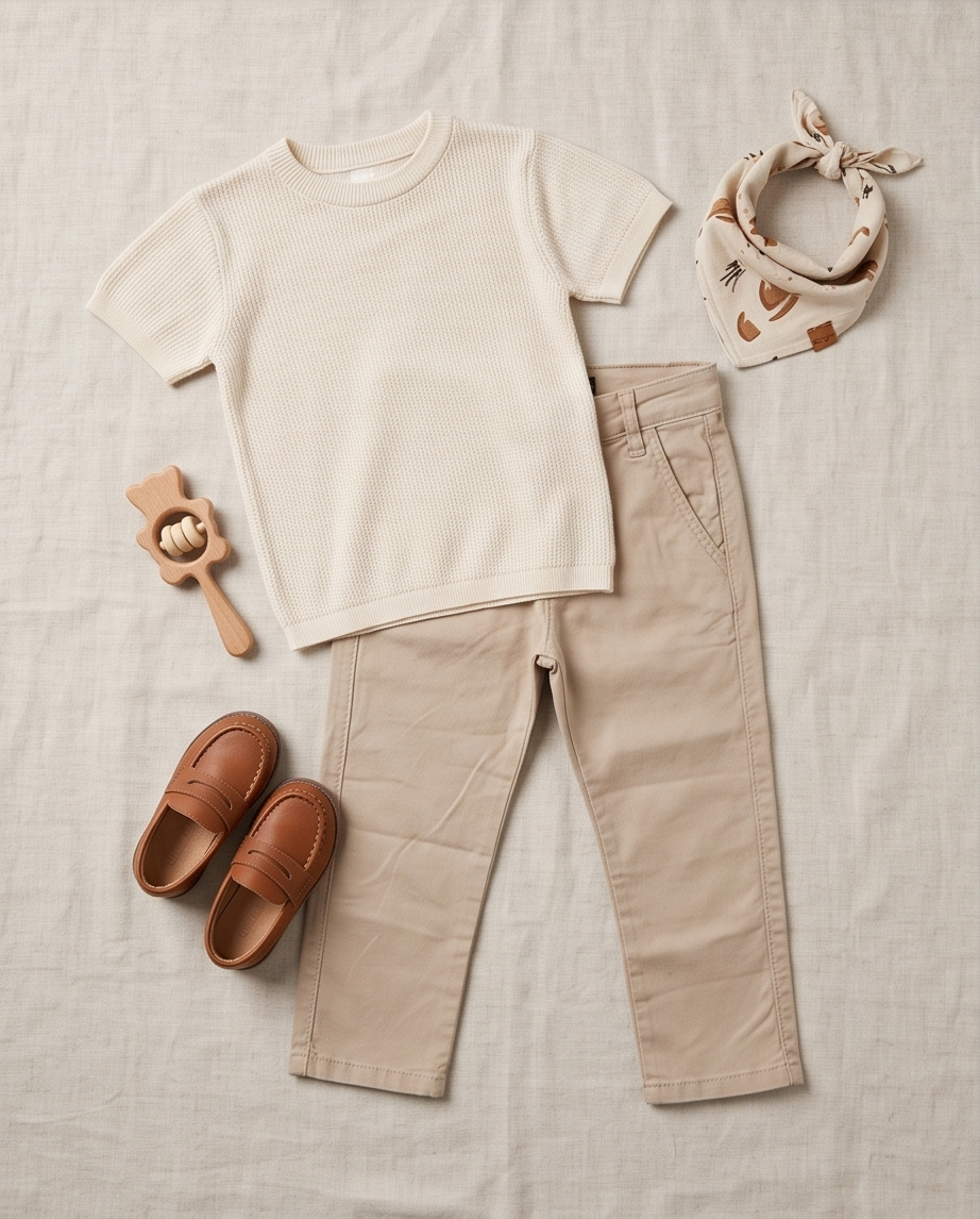 Pantalón corte chino beige