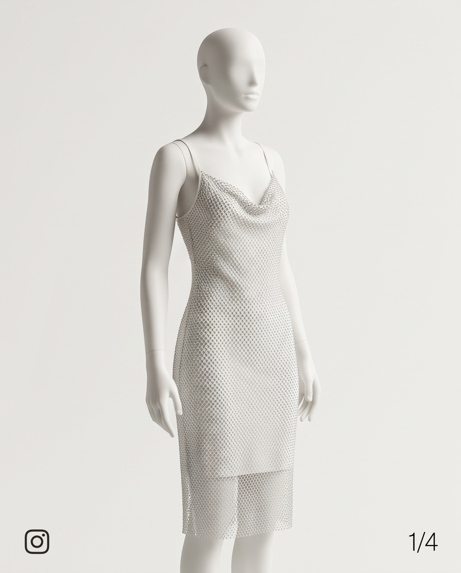 Vestido Windsor con strass blanco