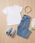 Jean celeste con tachas para niña