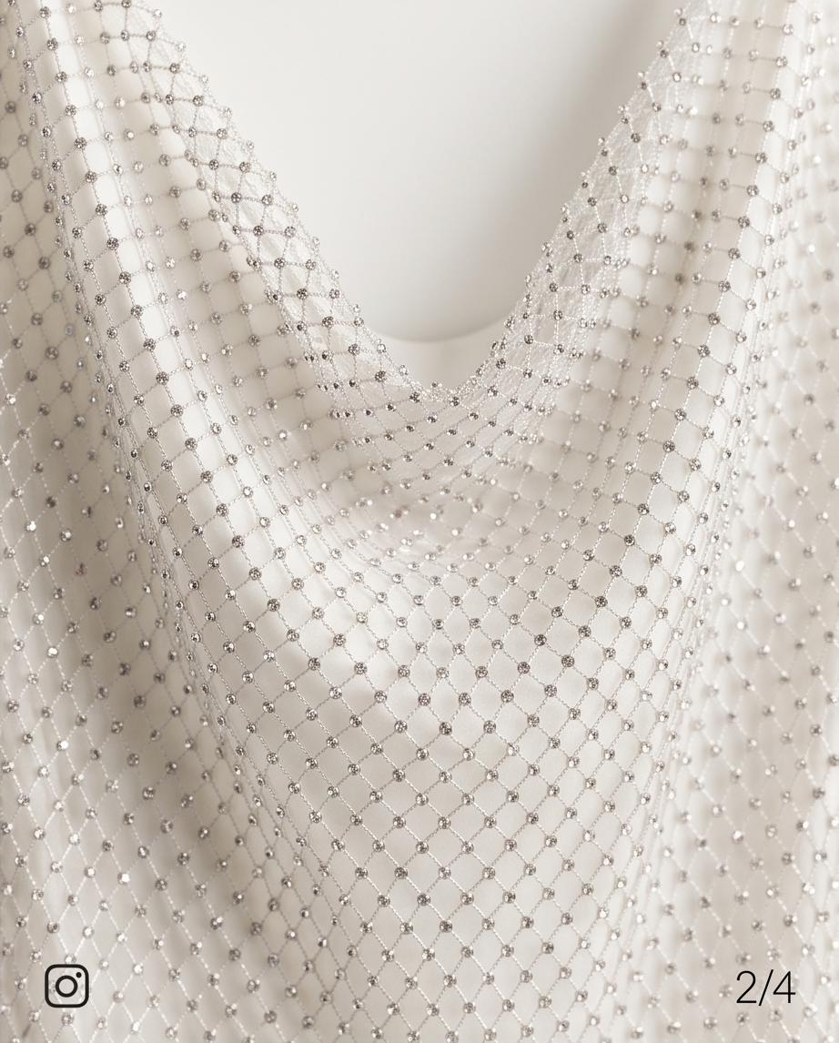 Vestido Windsor con strass blanco