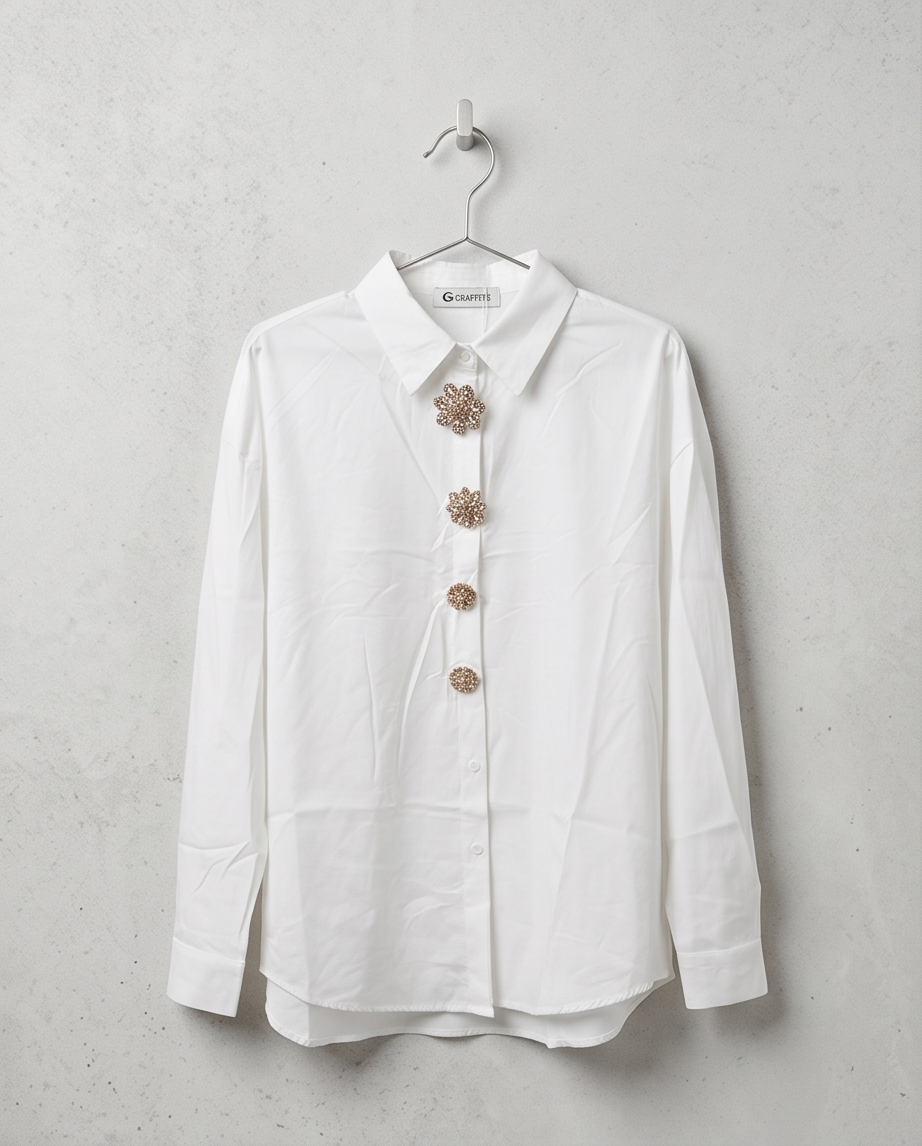 Camisa con apliques florales