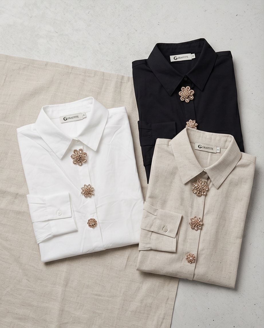Camisa con apliques florales