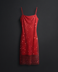 Vestido rojo con strass