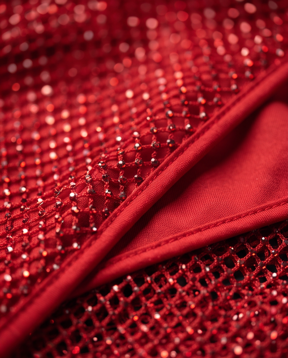 Vestido rojo con strass