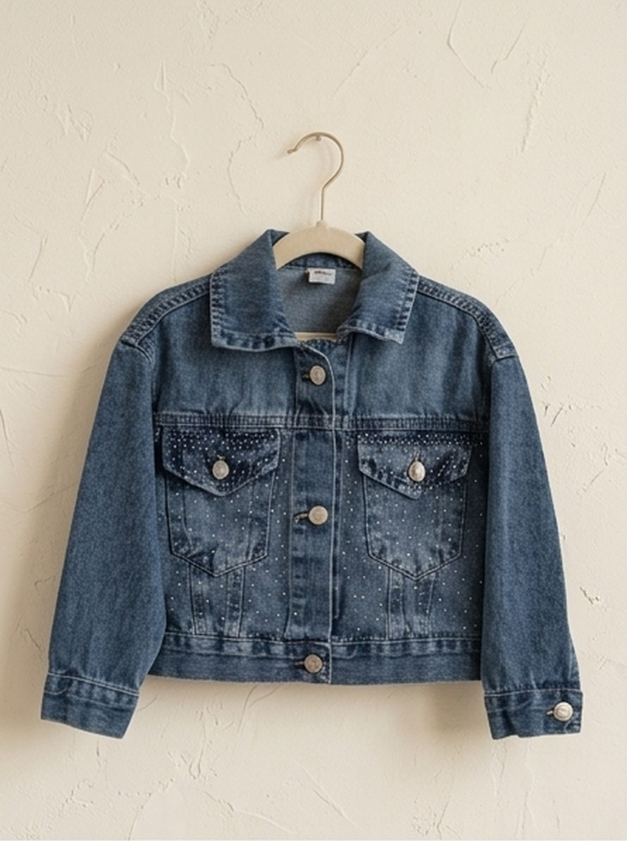 Campera azul con strass
