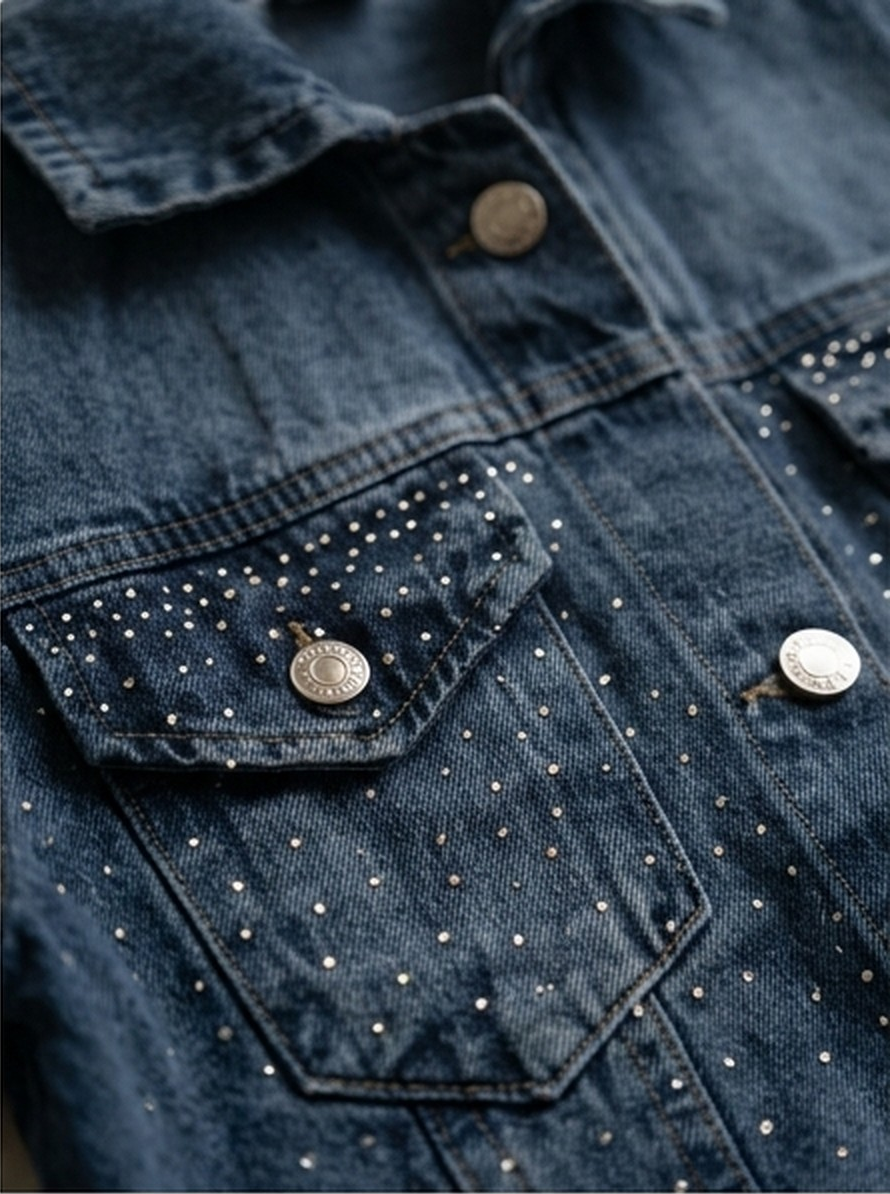 Campera azul con strass