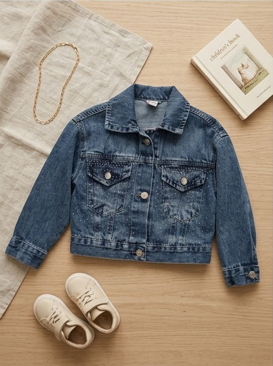 Campera azul con strass