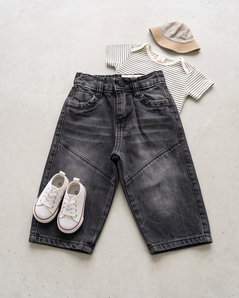 Jean Baggy negro para bebé