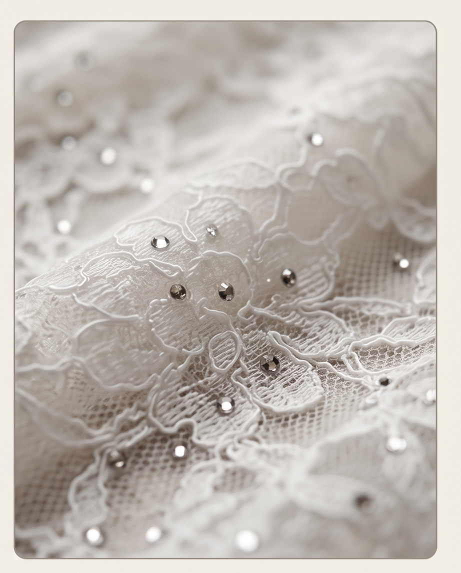 Capa de encaje con strass